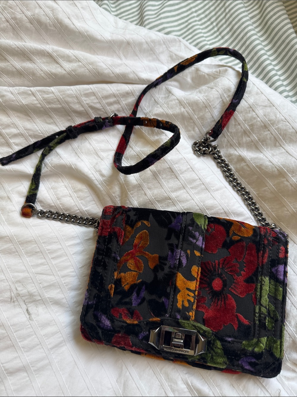 Rebecca Minkoff Floral Velvet Love Crossbody bag